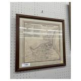 Antique Framed Map of Phoenixville, PA