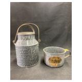 Agateware Cream Pail with Mug