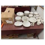 W.S. George China Set w/ Etched Drinking Glasses