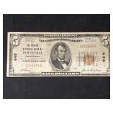 Pottsville, PA $5 Bank Note