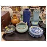 Oriental Pottery Vases, Snack Plates and Bowls