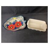 (2) Pieces of Hand Painted Polish Pottery