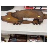 (2) Pig Form Cutting Boards