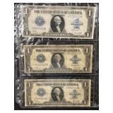 (3) 1923 $1 Silver Certificates