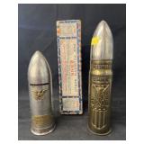 (2) Vintage Artillery Shell Still Banks