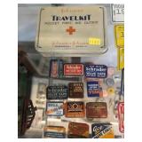 Vintage First Aid Kit and Valve Cap Tins