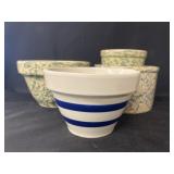 (4) Pieces of Sponge Decorated Stoneware