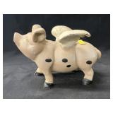 Cast Metal Flying Pig Still Bank