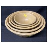 (5) Yellow Ware Banded Nesting Bowls
