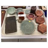 Rosewood Stands with Decorative Oriental Pottery