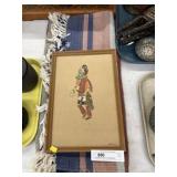 Southwestern Rug with Framed Watercolor