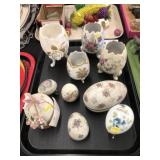 Vintage Porcelain Eggs with Vases