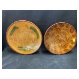 (2) Ned Foltz Redware Plates