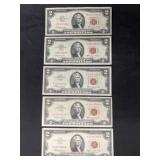 (5) 1963 Red Seal Bills