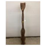 Large Carved Wood Cat