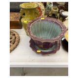 Contemporary Pottery Planter with Vase