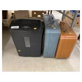 Paper Shredder and (2) Suitcases