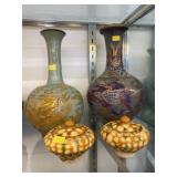 Oriental Vases with Pottery Canisters