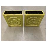 (2) Pottery Planter Wall Pockets
