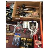 Group of Hand Tools and Drill Bits