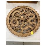 Carved Wood Oriental Wall Plaque