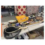 Large Group of  Fishing Supplies & Baseball