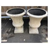 Pair of Molded Fiberglass Planters
