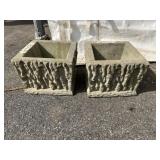 2-Small Concrete Planters