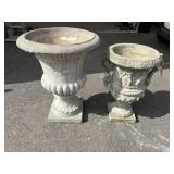 2-Concrete Urn Form Planters