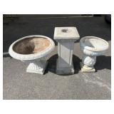 3-Pcs Including Fiberglass Planters & Concrete Ped