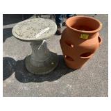 Concrete Decorative Plant Stand and Terracotta Pla