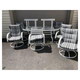 9-Pc Patio Set w/ Glass Top Table & 6-Chairs