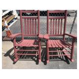 2-Slatted Seat Wooden Porch Rockers