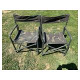 2-Folding Camo Arm Chairs.