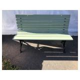 Slatted Seat Park Bench w/ Cast Iron Legs