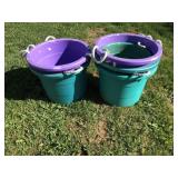 6-Plastic Tubs w/ Rope Handles