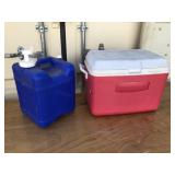 Medium Cooler & 3 Gallon Plastic Water Jug