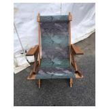 Folding Wooden Chair w/ Canvas Seat