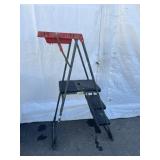 3 ft Folding Painted Wood Step Ladder