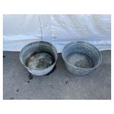 2-Galvanized Wash Tubs