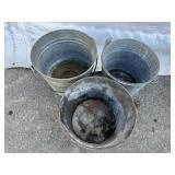 3-Various Galvanized Buckets