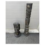 Concrete Totem Pole and Concrete Bust