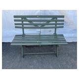 Vintage Folding Slatted Seat Bench