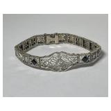 14K Filigree Diamond and Sapphire Bracelet