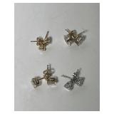 (4) Pairs of 14K CZ Earrings