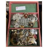 Costume Jewelry with Jewelry Box