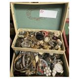 Costume Jewelry with Jewelry Box