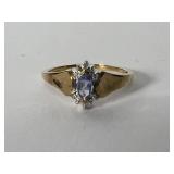 10K Tanzanite and Diamond Ring