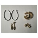 (4) Pairs of 14K Earrings