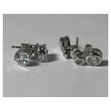 (4) Pairs of 14K CZ Earrings